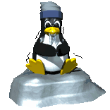 Tux penguin freezing.